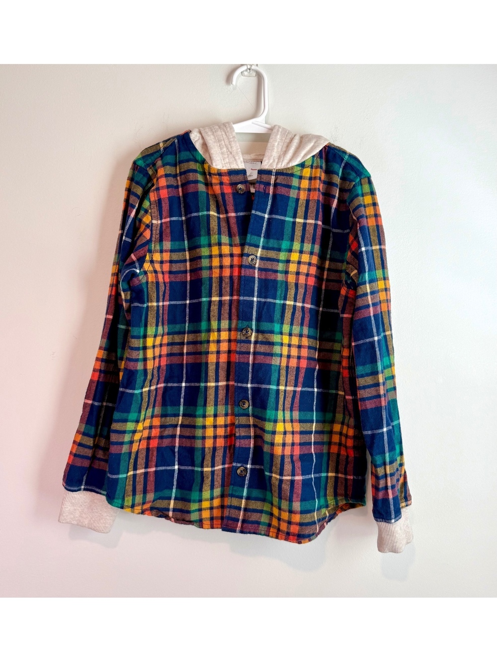 Hanna Andersson Boys Hooded Flannel Shirt Jacket Size 6-7